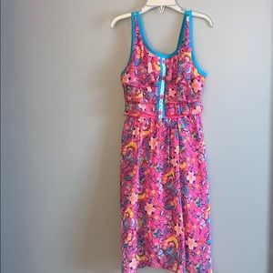 Pink floral strappy dress